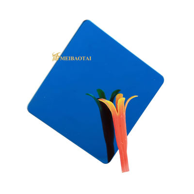 Spiegelfabriek PVD Blauw bekleed gekleurd roestvrij staalplaat 0,65 mm dik voor decoratief gebruik