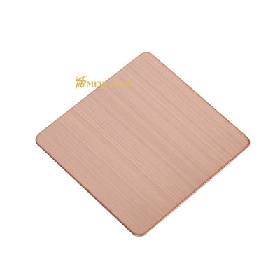 Goede prijs PVD Gecoate 430 Kwaliteit Hairline Roestvrij Staal Plaat Paneel 1219x2438mm Met 8c PVC Film online