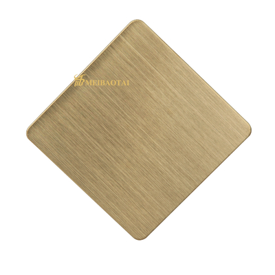 1219x2438mm Hairline Decoratie van de de Kleurendeklaag van het Roestvrij staalblad Gouden