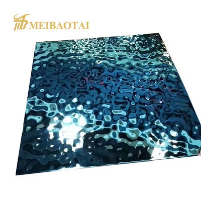 Goede prijs Super Mirror Gepolijst PVD Blauw Gecoat Water Ripple Roestvrijstalen Plaat GB Standaard 2m Lengte online