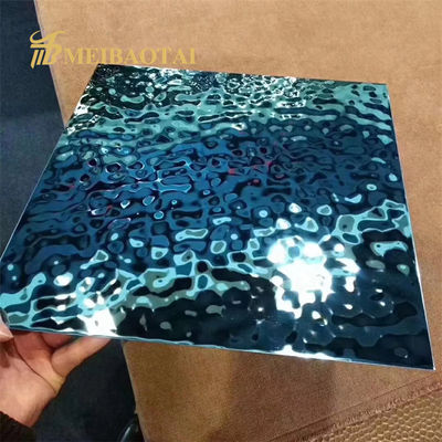 Goede prijs PVD Blauw Gecoat Watergolf Roestvrij Staal Plaat 1000mm X 2000mm Met 7c PVC Film voor Decoratief Plafond online
