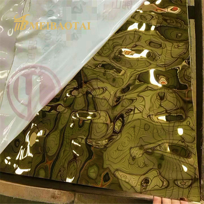 Van het de Rimpelingsroestvrije staal van het Astmwater Deklaag van de het Blad de Gouden PVD Kleur