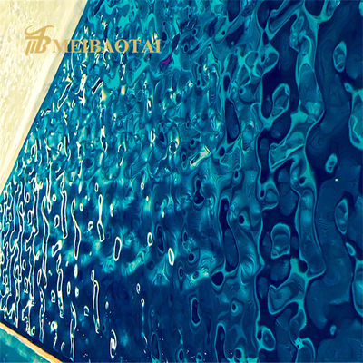 Goede prijs 201 Roestvrij staal Blauw PVD-gecoate watergolfplaat 0,65 mm dik voor plafonddecoratie online