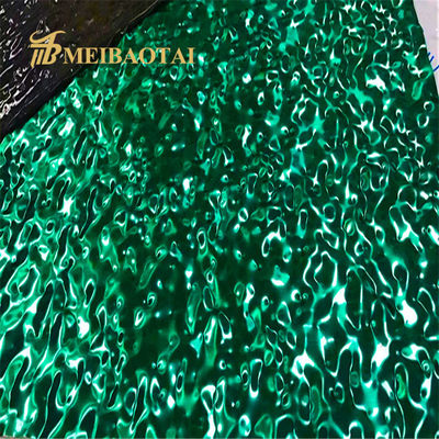 Groen PVD Gecoat 304 Roestvrij Staal Watergolf Plaat in 1500x3000mm Maat voor Decoratief Plafond