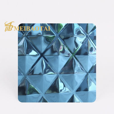 Goede prijs Blauw PVD-gecoat geblazen roestvrij staalplaat met 7C PVC-filmklasse 201 voor decoratieve toepassingen online
