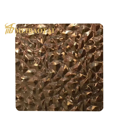 Het JIS In reliëf gemaakte Roestvrij staalblad 3D Rose Gold Plating verfraait SS Plaat 4x8 0.65mm Thk