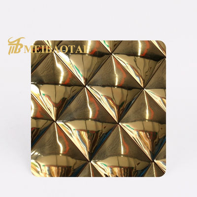 Goede prijs SS304 201 de Gouden Spiegel In reliëf gemaakte Muur van de het Bladdecoratie van de Roestvrij staalkleur online