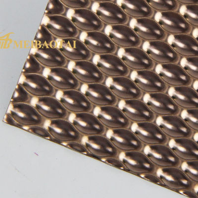 Goede prijs Het JIS In reliëf gemaakte Blad van Rose Color Four Feet Decorative van het Roestvrij staalblad online