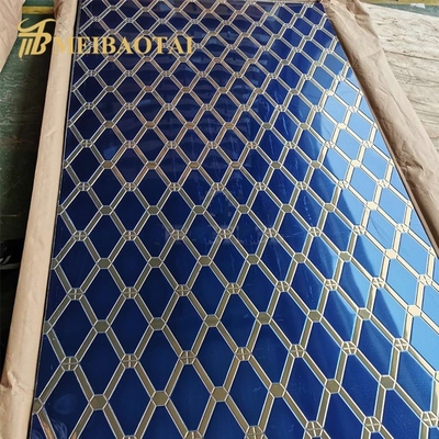 Blauw Gemengd Goud de Voeten van Kleurendiamond pattern decorative sheet 4x8 voor Teller