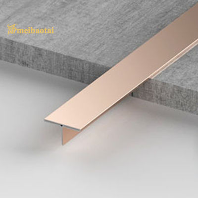 10FT Lengte Roestvrij Staal Tegelprofiel met Roségoud PVD Coating en 201 Kwaliteit voor Decoratieve Metalen Randafwerking