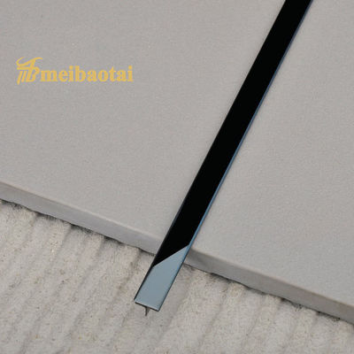 304 roestvrijstalen tegelbekleding met zwarte PVD-coating en 6 mm T-profiel voor decoratieve randkanten