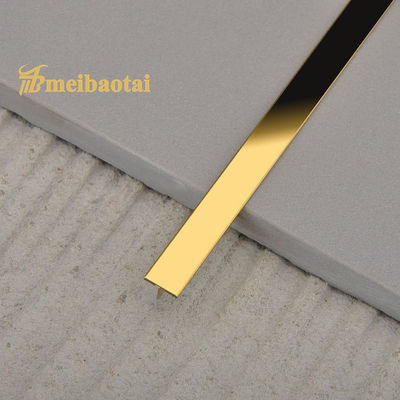 Goede prijs Duurzame PVD-goud spiegel roestvrijstalen tegel trim 20 mm SS T trim voor decoratieve muurbescherming online
