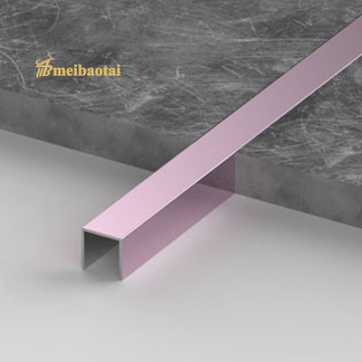 Goede prijs Purper PVD bedekt roestvrij staal U15mm tegel trim met 0,65mm dikte voor vloerversiering online
