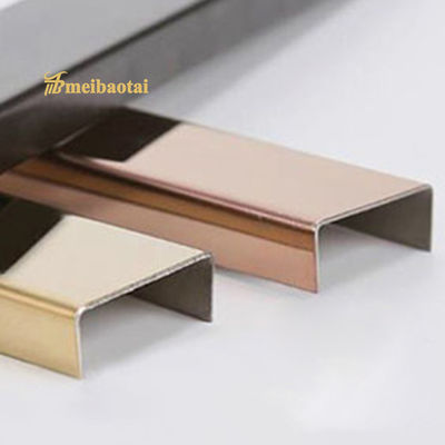Goede prijs PVD Geborsteld Roségouden Roestvrijstalen Tegelprofiel 10mm Halfrond U-profiel voor Vloerdecoratie online