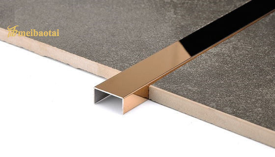 Goede prijs 3048MM van de de Tegelversiering PVD Rose Gold Stainless Steel van de Lengtespiegel de Versiering van U online