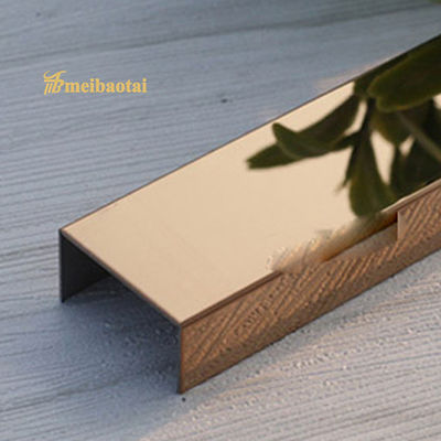 Goede prijs PVD Roségoud Gecoate Roestvrijstalen U-profiel Tegelprofiel met 0,65 mm Dikte en 15 mm Breedte voor Decoratieve Muurtoepassingen online