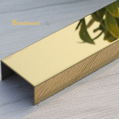 Goede prijs 7c PVC Film 304 Roestvrij Staal Spiegeloppervlak U-profiel voor Achterwandrand en Wanddecoratie online