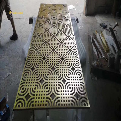 Goede prijs Aluminium CNC-snijden Aangepaste Maat Geel Brons Coating Kamerverdeler Metalen Scheidingswand online