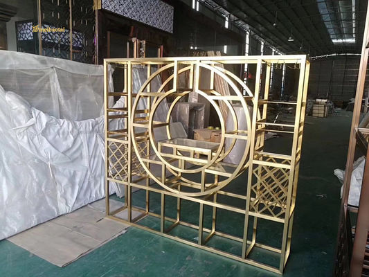 Goede prijs Gouden spiegel haarlijn roestvrij staal kamer verdeler decoratie kamer, lobby online