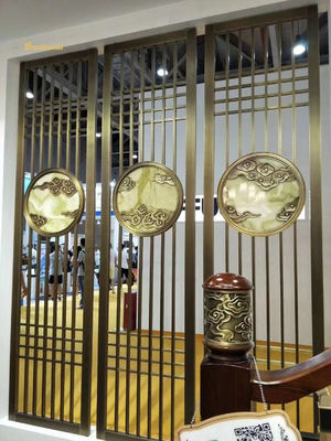 SS304 201 Goud haarlijn roestvrij staal scherm decoratie Hotel, muur, restaurant