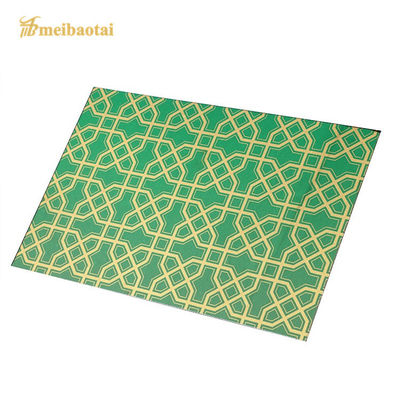 Goede prijs EN Standaard gegraveerd roestvrij staalplaat met groen-zwart bekleding 1219x3048 mm Grootte en 70 micron PVC-film online