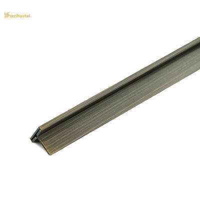 Antieke koperkleur 304 roestvrij staal T10X2438mm T Trim Metal Edge Trim voor tegelversiering