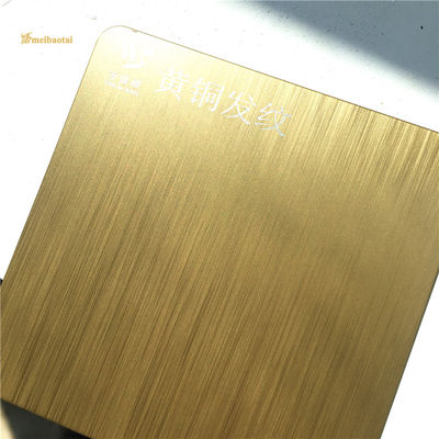 Goede prijs 4'x8' haarlijn roestvrij staal plaat 0,75 mm dikte JIS Standard Gold SS decoratieve plaat online