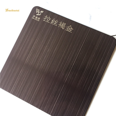 Vier Voet Hairline Bruine Gouden SS Decoratieve Plaat 0.65mm Dikte