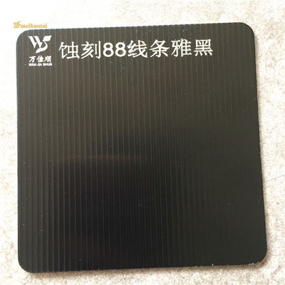 Duurzaam PVD Zwarte kleur gegraveerd roestvrij staal plaat 1219x3048mm voor plafond wand decoratie