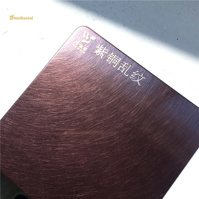 Purper Hairline het Roestvrije staalblad 0.65mm van de Kopertrilling Dikte